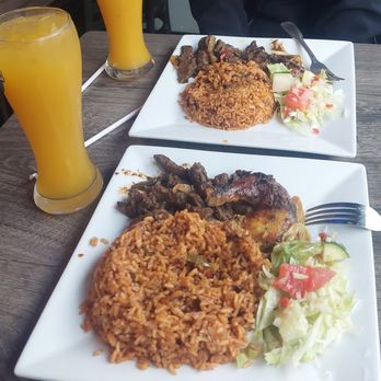 Merienda Snack Bar - Chicken and steak with yellow rice. - Latin American Near Me - New York, New York Merienda Snack Bar - Chicken and steak with yellow rice. - Latin American Near Me - New York, New York