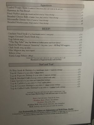 Menu photo 3 Naifeh's Steak House Guymon, OK