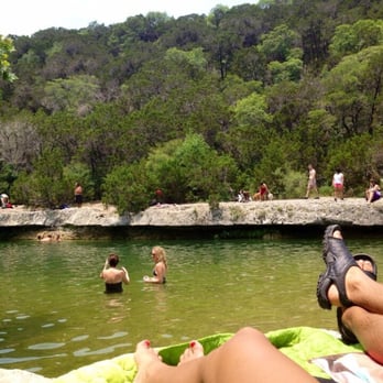 Sculpture Falls - Calm place to swim. Rock to jump off when more water. - Hiking Near Me - Austin, Texas