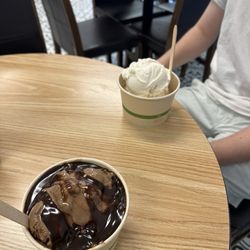 Moodus Ice Cream Parlor - Triple chocolate with hot fudge, and vanilla!