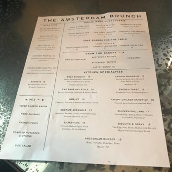 The Amsterdam - Brunch Menu - New American Near Me - Rhinebeck, New York