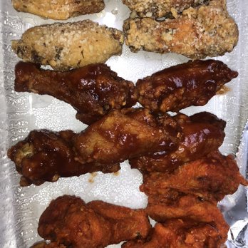 Wing Station - From the top: Parmesan garlic, honey BBQ, and Hot - Chicken Wings Near Me - Sugar Land, Texas Wing Station - From the top: Parmesan garlic, honey BBQ, and Hot - Chicken Wings Near Me - Sugar Land, Texas