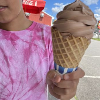 Ice Cream Delights - Chocolate soft serve. A reward for hiking Black Cap - Ice Cream & Frozen Yogurt Near Me - Lincoln, New Hampshire