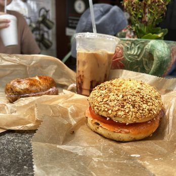 Schmagel's Bagels - Lox on garlic bagel - Bagels Near Me - Saint Augustine, Florida Schmagel's Bagels - Lox on garlic bagel - Bagels Near Me - Saint Augustine, Florida