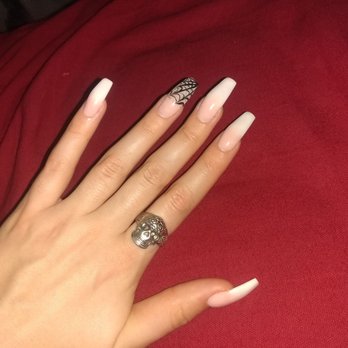 Organic Nails - Ombre full set w/ spiderweb design - Nail Salons Near Me - Rocklin, California