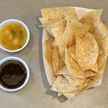 Baja Fresh - Chips and Salsa. Yellow salsa is made from Mango. - Mexican Near Me - Lake Oswego, Oregon Baja Fresh - Chips and Salsa. Yellow salsa is made from Mango. - Mexican Near Me - Lake Oswego, Oregon