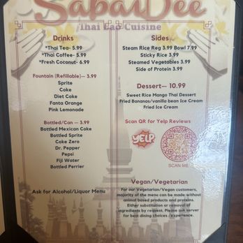 SabaiDee Thai Lao Cuisine - Menu - Laotian Near Me - Fresno, California