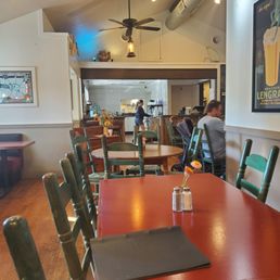 Inside dining area before the rush.