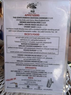 Menu photo 1 Rick's Cafe Leland, MI