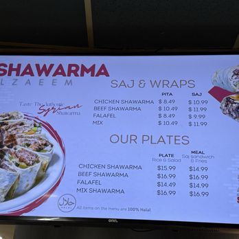 Shawarma Alzaeem - Menu - Bakeries Near Me - Burlington, Ontario