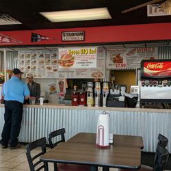 Best Burger - Counter and as you can see, serves Coca cola products.