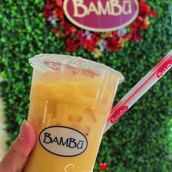 BAMBU - Mango milk tea with mango jelly. - Bubble Tea Near Me - West Allis, Wisconsin
