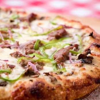 Villages Pizza - Philly Cheese Steak - Garlic butter base with juicy steak slices, fresh sliced mushrooms, double mozzarella, red onio - Pizza Near Me - Kelowna, British Columbia Villages Pizza - Philly Cheese Steak - Garlic butter base with juicy steak slices, fresh sliced mushrooms, double mozzarella, red onio - Pizza Near Me - Kelowna, British Columbia