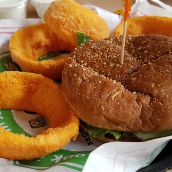 Farmer Boys - Grilled Chicken Sandwich with Onion Rings - Expensive and really nothing special! - Burgers Near Me - Ontario, California Farmer Boys - Grilled Chicken Sandwich with Onion Rings - Expensive and really nothing special! - Burgers Near Me - Ontario, California