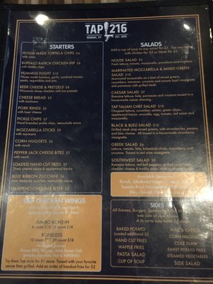 Menu photo 4 Tap 216 Murray, KY
