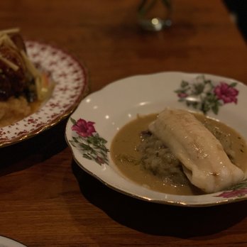 Routier - sole with lobster sauce, pork shoulder with apple compote - French Near Me - San Francisco, California Routier - sole with lobster sauce, pork shoulder with apple compote - French Near Me - San Francisco, California
