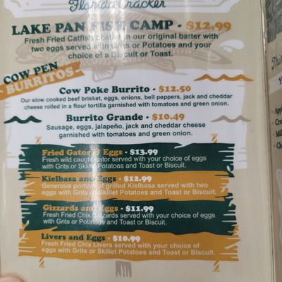 Menu photo 1 Florida Cracker Feed Lot Webster, FL