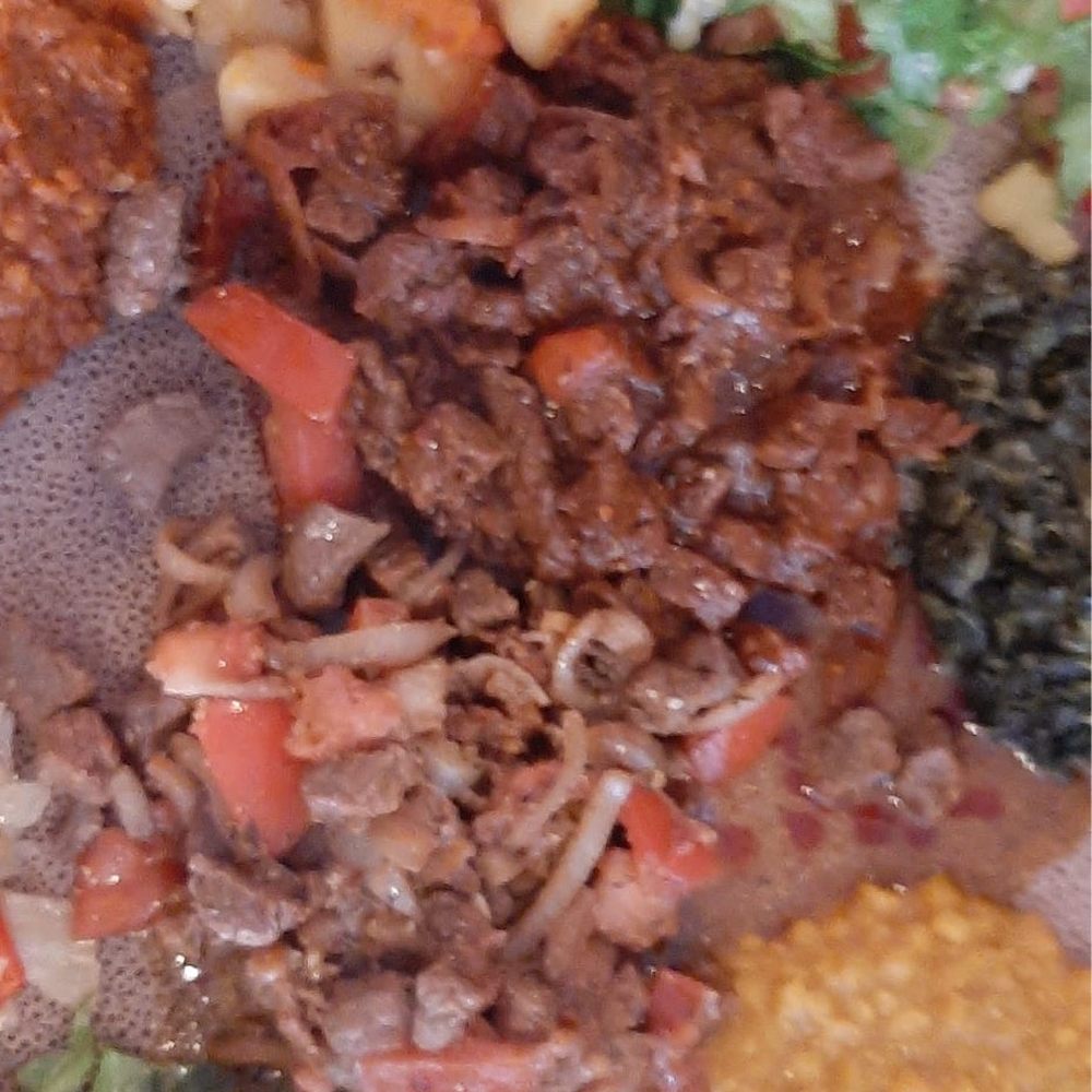 Keren Restaurant - Special Tibsi W/ Vegetables, Special Tibsi (Beef) W/ Injera, Lentils, Salad and Alitcha. - Ethiopian Near Me - Washington, DC, District of Columbia