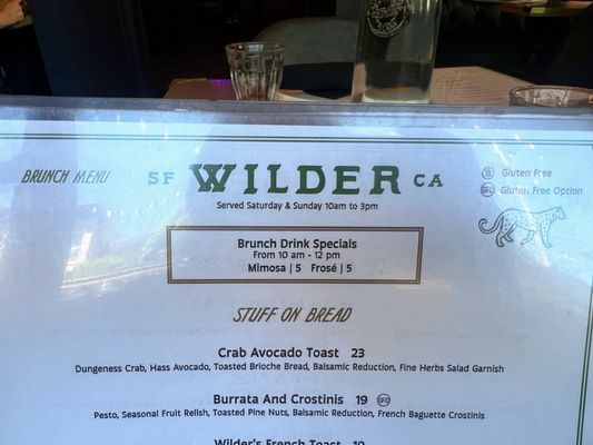 Menu photo 6 Wilder San Francisco, CA