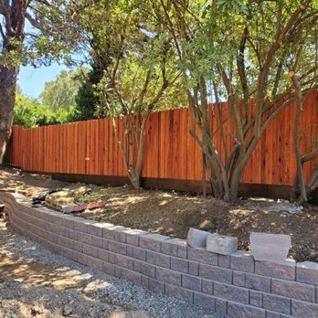 New Look Landscape - New stained, board to board fence - Landscaping Near Me - Farifield, California
