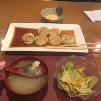 Crazy Sushi - Salmon Cold Roll,Miso Soup,Green Salad W/Ginger Drsg (Spicy Mayo/Side) - Sushi Bars Near Me - Jacksonville, Florida