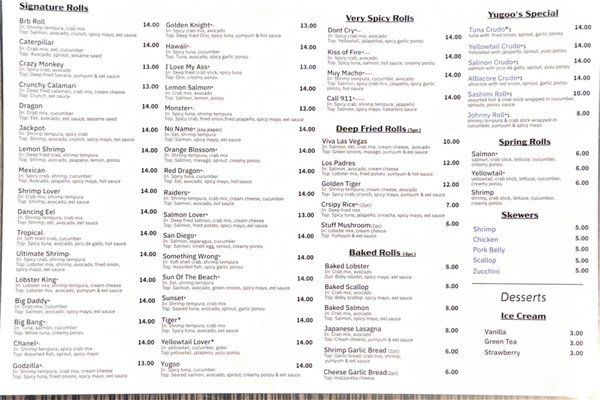 Menu photo 5 Yugoo Sushi Paradise, NV Menu photo 5 Yugoo Sushi Paradise, NV