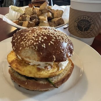 BirchTree Bread Company - Veggie breakfast sandwich with the truffle parmesan fries in the back - Bakeries Near Me - Worcester, Massachusetts BirchTree Bread Company - Veggie breakfast sandwich with the truffle parmesan fries in the back - Bakeries Near Me - Worcester, Massachusetts