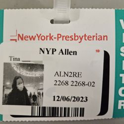 New York Presbyterian Hospital - My visitor pass, December 6, 2023