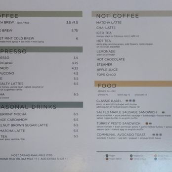 Communal - Menu December 2023 - Coffee & Tea Near Me - San Diego, California Communal - Menu December 2023 - Coffee & Tea Near Me - San Diego, California