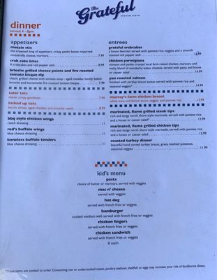 Menu photo 1 Grateful Dedham Diner Dedham, MA