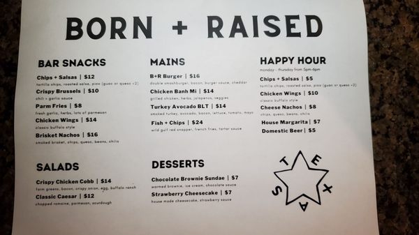 Menu photo 4 The Bar- Born and Raised San Antonio, TX Menu photo 4 The Bar- Born and Raised San Antonio, TX