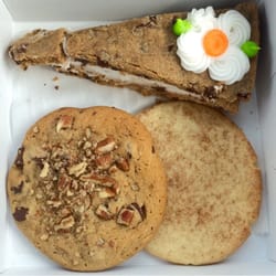Cookies N More - Slice of cookie cake, chocolate pecan, and snicker doodle