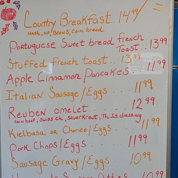 The Middle of Nowhere Diner - Daily board, changes daily - Diners Near Me - Exeter, Rhode Island