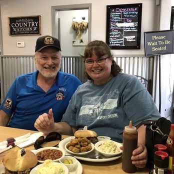 Dakotas Restaurant - Justin visited our table!  Thank you for a lovely dinner!! Bbq brisket and sides. - American Near Me - Blanchard, Oklahoma