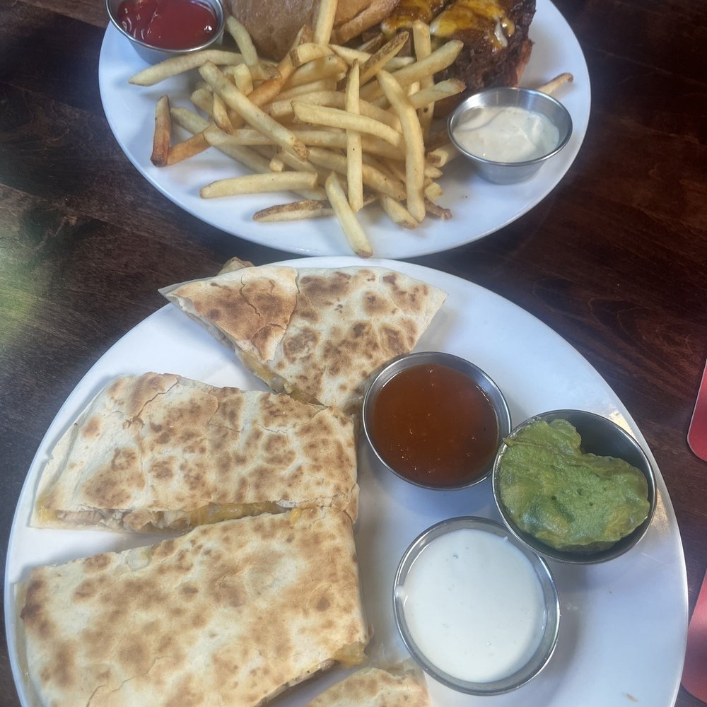 Chicken Quesadilla and Brisket Sandwich Chicken Quesadilla and Brisket Sandwich