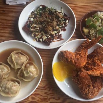 Han Oak - Pork & Chive Dumplings, Okonomiyoki Waffle, Korean Fried Chicken, Curried Potato Salad. - Korean Near Me - Portland, Oregon