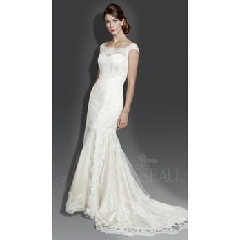Modern Trousseau - ERIN boat-neck lace wedding dress by Modern Trousseau New York - Bridal Near Me - Manhattan, New York