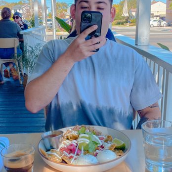 Madi - my husband with his chilaquiles verdes - Breakfast & Brunch Near Me - San Diego, California