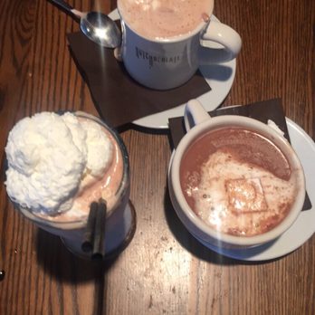 Mindy's Bakery - From left to right: chocolate milkshake, old fashion hot chocolate and medium hot chocolate - Desserts Near Me - Chicago, Illinois Mindy's Bakery - From left to right: chocolate milkshake, old fashion hot chocolate and medium hot chocolate - Desserts Near Me - Chicago, Illinois