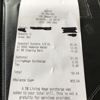 Skates On The Bay - Like airlines adding baggage fees, this place has deceptive pricing and adds more charges at the end even if it is for a good reason. - Seafood Near Me - Berkeley, California