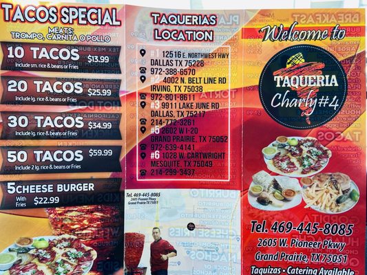Menu photo 2 Taqueria Charly #4 Grand Prairie, TX