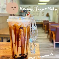 Gugu's Teahouse - Gugu's brown sugar milk tea and handmade keychains!