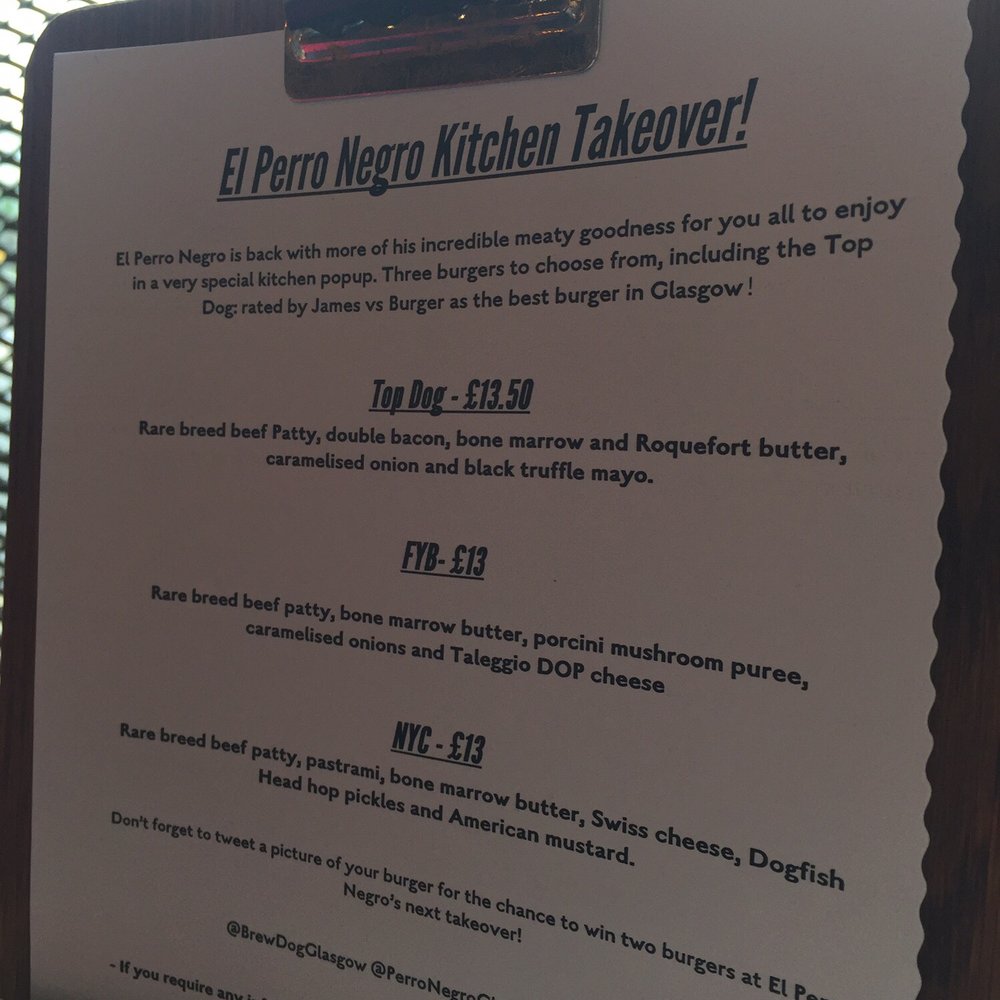 El Perro Negro - Menu - Burgers Near Me - Glasgow, GLG