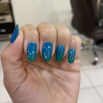 All Bright Nails & Spa - Mood change blue/green color - Day Spas Near Me - Allston, Massachusetts