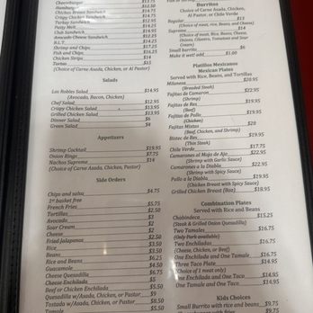 Los Robles Cafe - Menu 2/3 - Mexican Near Me - Paso Robles, California