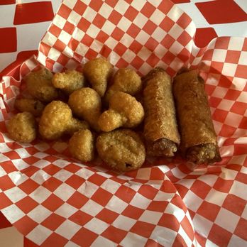 Hunger - Fried mushrooms & egg roll - Seafood Near Me - Harahan, Louisiana Hunger - Fried mushrooms & egg roll - Seafood Near Me - Harahan, Louisiana