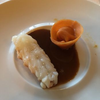 Flore  - Langostine with pumpkin tortellini and tandoori langostine sauce - French Near Me - Amsterdam, New Hampshire