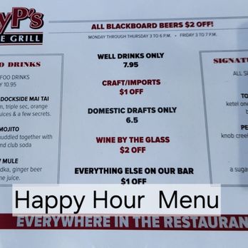 Tony P's Dockside Grill - Happy Hour Menu - Sports Bars Near Me - Marina Del Rey, California