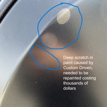 Custom Driven - Deep scratch in paint, needed to repaint this entire area costing thousands - Vehicle Wraps Near Me - Richmond, British Columbia