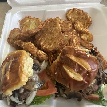 Alpine Chef Restaurant - Mushroom Swiss sliders and potato pancakes! - German Near Me - Fredericksburg, Virginia